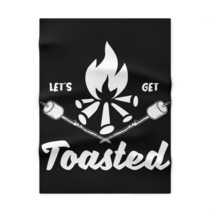 Personalized &quot;Let&#39;s Get Toasted&quot; Black and White Fleece Baby Blanket - £27.55 GBP