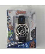 Marvel Avengers Black Panther Logo Spinner LCD Kids Children&#39;s Watch Age... - £9.90 GBP