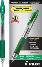 Pilot, G2 Premium Gel Roller Pens, Extra Fine Point 0.5 Mm, Pack Of 12, Green - $22.71