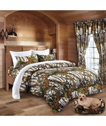 7 pc White Snow Woods Camo MIXED SIZE set, King Comforter with Queen sheets - $108.74