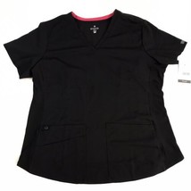 Med Couture Touch Women&#39;s V-Neck Shirttail Top Black XXL - $19.87