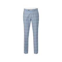 Mens Suit RENOIR English Plaid Window Pane Stretch Slim Fit Comfort 293-3 Blue image 4