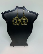 Alloy Fashion Jewelry Leonardo da Vinci’s Vitruvian Man Earrings - £7.11 GBP
