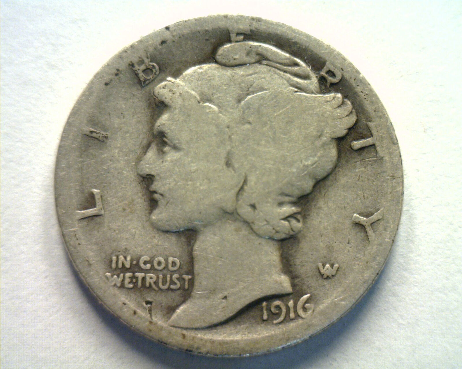 Primary image for 1916 MERCURY DIME GOOD G NICE ORIGINAL COIN FROM BOBS COINS FAST SHIPMENT