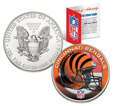 CINCINNATI BENGALS 1 Oz American Silver Eagle $1 US Coin Colorized NFL L... - $84.11