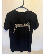 Size M Adult Metallica T-Shirt Black Leopard Print Graphic Cheetah Logo - £7.31 GBP