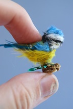Miniature bird for doll house/mini blue tit/miniature pet for doll/pet d... - £35.98 GBP