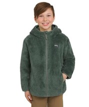 Eddie Bauer Boys Girls Jacket Green Hood Full-Zip Plush Pockets Heavyweight - $37.99