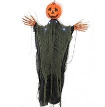 Halloween Wall Hanging Pumpkin Ghost Lighted Jack o Lantern Reaper Blow ... - $14.80