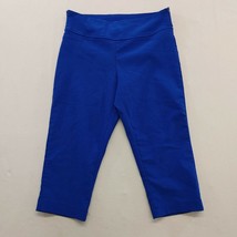 Lily Morgan Women&#39;s Cropped Shorts Size Medium Blue Side Zip Pull On Str... - $7.92