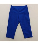 Lily Morgan Women&#39;s Cropped Shorts Size Medium Blue Side Zip Pull On Str... - $7.92