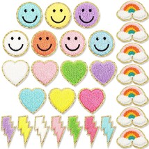 28 Pcs Iron On Patches Colorful Sew Iron On Patch Cute Chenille Embroidered Patc - £22.01 GBP