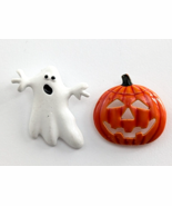 VTG JJ Halloween Pin Lot of 2 Pumpkin Jack O Lantern &amp; Ghost Jonette Jew... - $247.32 MXN