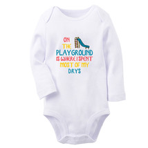 On The Playground Is Where I Spent Most of My Days Baby Bodysuits Newborn Romper - £8.86 GBP