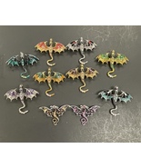 10 Flying Dragon Rhinestone and Enamel Brooches on Silver and Gold Tone - $52.89 CAD