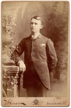 Cabinet Photo of Young Gent with Name on back - 1885  - Galesburg, ILL. - £7.56 GBP