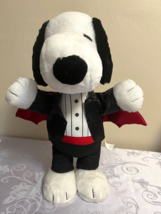 Peanuts Snoopy Vampire Gemmy 20” Porch Greeter Halloween Plush Fabric Dracula - £28.48 GBP