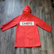 Vintage Kansas City Chiefs Red &amp; Yellow Hooded Zipper Pocketed NFL Rain Poncho - £35.60 GBP