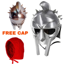 Gladiator Mini Helmet With Arming Cap Medieval Roman Greek Armor Hallowe... - £78.84 GBP