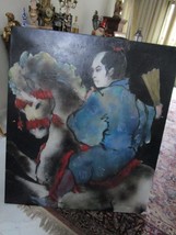 H. BURKOWITZ Japanese Nobleman on Horse, MIDCENTURY Oil Canvas Original ... - £1,063.21 GBP