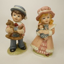Vintage 1970’s Homco Girl Doll Boy Rocking Horse Toys Figurine #1419 AGJ&amp;L - £10.18 GBP