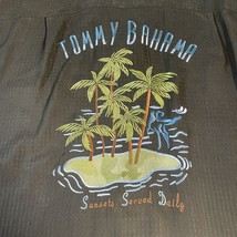 Tommy Bahama Mens Shirt Size XL Silk Embroidered Sunsets Served Daily Black - $49.49