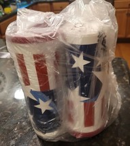 Tupperware American Flag Drinking Cup Glass Mug US Patriotic Tumbler Set... - $49.95