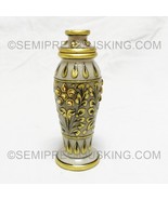 Natural Marble Perfume Pitcher 24K Gold Foil Handmade Office Decor Anniv... - £137.43 GBP