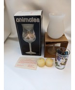 Animates Butterfly Glass Votive Clear Candle Holder 2779E L E Smith Box ... - $45.80
