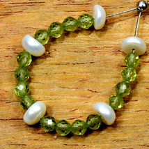 Green Peridot Mother of Pearl Faceted Beads Briolette Natural Loose Gemstone - £6.46 GBP