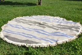60&quot;|RoundTurkish Towel,Turkish Beach Towel ,Picnic Blanket,Bachelorette Turkish  - £41.49 GBP