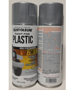 (2 Ct) Rust-Oleum Paint for Plastic Sprays 12 Oz. Gloss Gray/Silver 257389 - $34.64