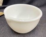 Vintage 3” Tall Small Glass Mixer Bowl With Pour Spout White Marked M K - $11.88