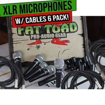 Cardioid Vocal Microphones with XLR Mic Cables &amp; Clips (6 Pack) by FAT TOAD | Dy - £63.88 GBP+