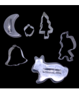 Metal Cookie Cutters Lot Vintage Moon Tree Bell Collection Lot 6 Kitchen... - €13,24 EUR