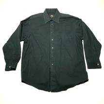 Vintage Ike Design by Ike Behar Button Down Shirt Mens 16.5 Black Long Sleeve - £14.79 GBP