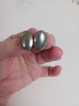 Vintage Silver Tone Button Screw-back Earrings - $176.66 MXN