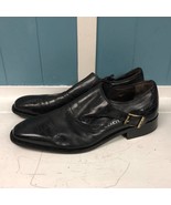Donald J Pliner Shoes Mens 9.5 M Gerwyn Strap Loafers Slip On Black Leather - £48.13 GBP