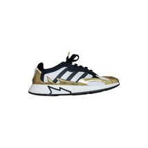 Adidas Men&#39;s Tresc Run Sneaker Shoes Black / Metallic Gold / White Size 10 - $79.20