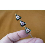U494 Black mauve pink triangle CLOISONNE beads hatpin Pin love hat pins ... - €12,83 EUR