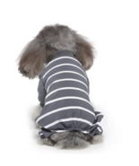 Puppy Stripped Pajamas Jumpsuit Gray Medium - £25.47 GBP
