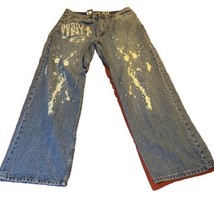 Vtg G-Unit 50 Cent Gorilla Unit Mega Logo Paint Splatter Jeans Pants - £32.93 GBP
