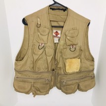 Vintage Columbia Fly Fishing Fisherman Vest Mens Size Large 24 Pocket Be... - $34.55