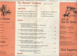 The Marriott Luncheon Menu / Placemat May 1, 1959 - £19.45 GBP