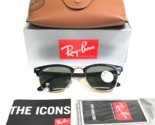 Ray-Ban Sunglasses RB3016 CLUBMASTER 901/58 Black Gold Green Polarized L... - $93.28