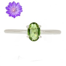 Green Peridot Gemstone 925 Sterling Silver Ring Handmade Jewelry All Size - £5.84 GBP