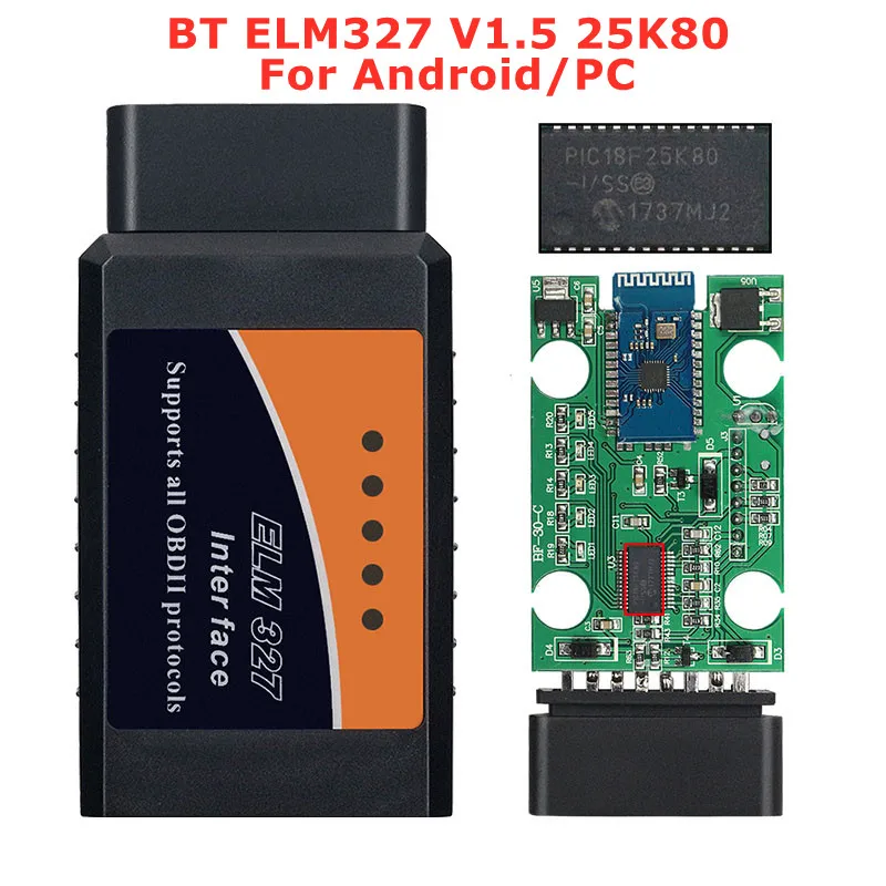  PIC18F25K80 Bluetooth-Compatible ELM327 V1.5 OBD2 Car Diagnostic Interface WIFI - £52.73 GBP