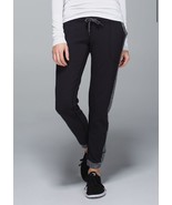 LULULEMON Base Runner Pant Size 4 Black Stripe White Jogger Athletic Women - $49.10 CAD