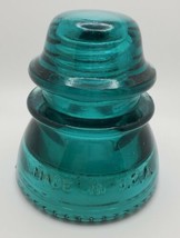 Vintage Aqua Teal Hemingray 42 Glass Insulator Beaded Bottom - £19.20 GBP