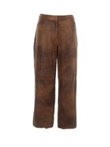 NWT Chico&#39;s Faux Suede Wide Crop in Worn Luggage Brown Stretch Pants 0 / 4 - £25.05 GBP